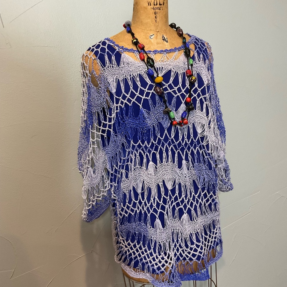 CHICO’S CROCHET TOP NWT COOL SWIMSUIT COVER / EVENING  NEW O/S 12/14/6 BARGAIN
